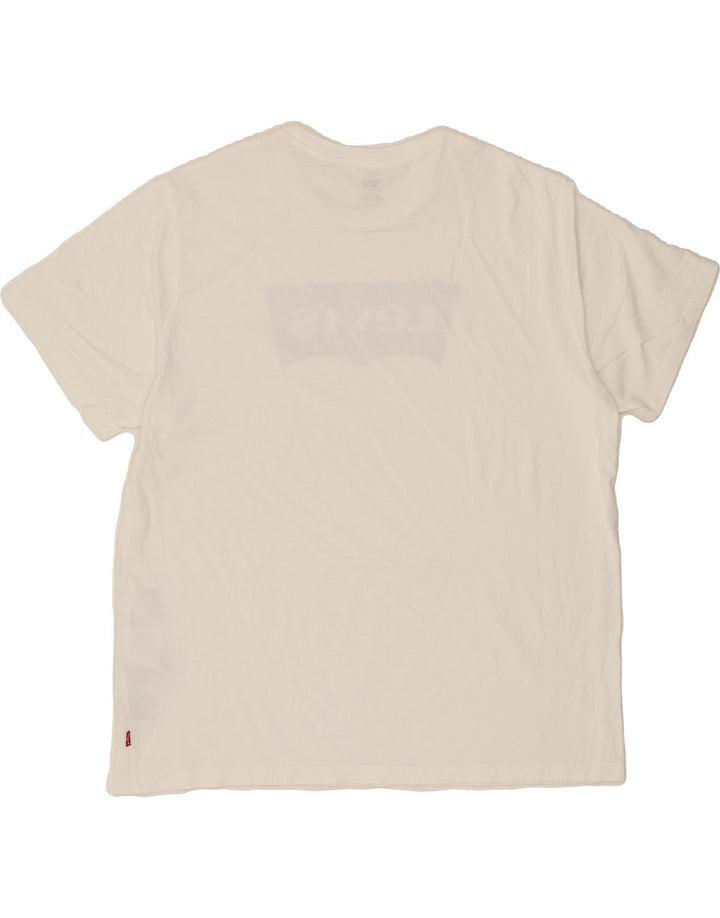 LEVI'S Mens Graphic T-Shirt Top XL White Cotton Vintage Levi's and Second-Hand Levi's from Messina Hembry 