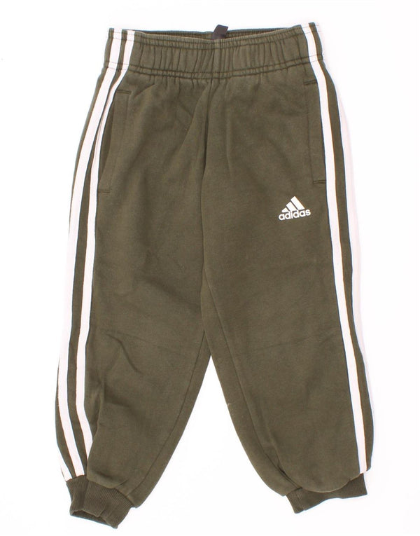 Спортивный костюм Adidas для мальчиков, брюки для бега, 3–4 года, хлопок цвета хаки