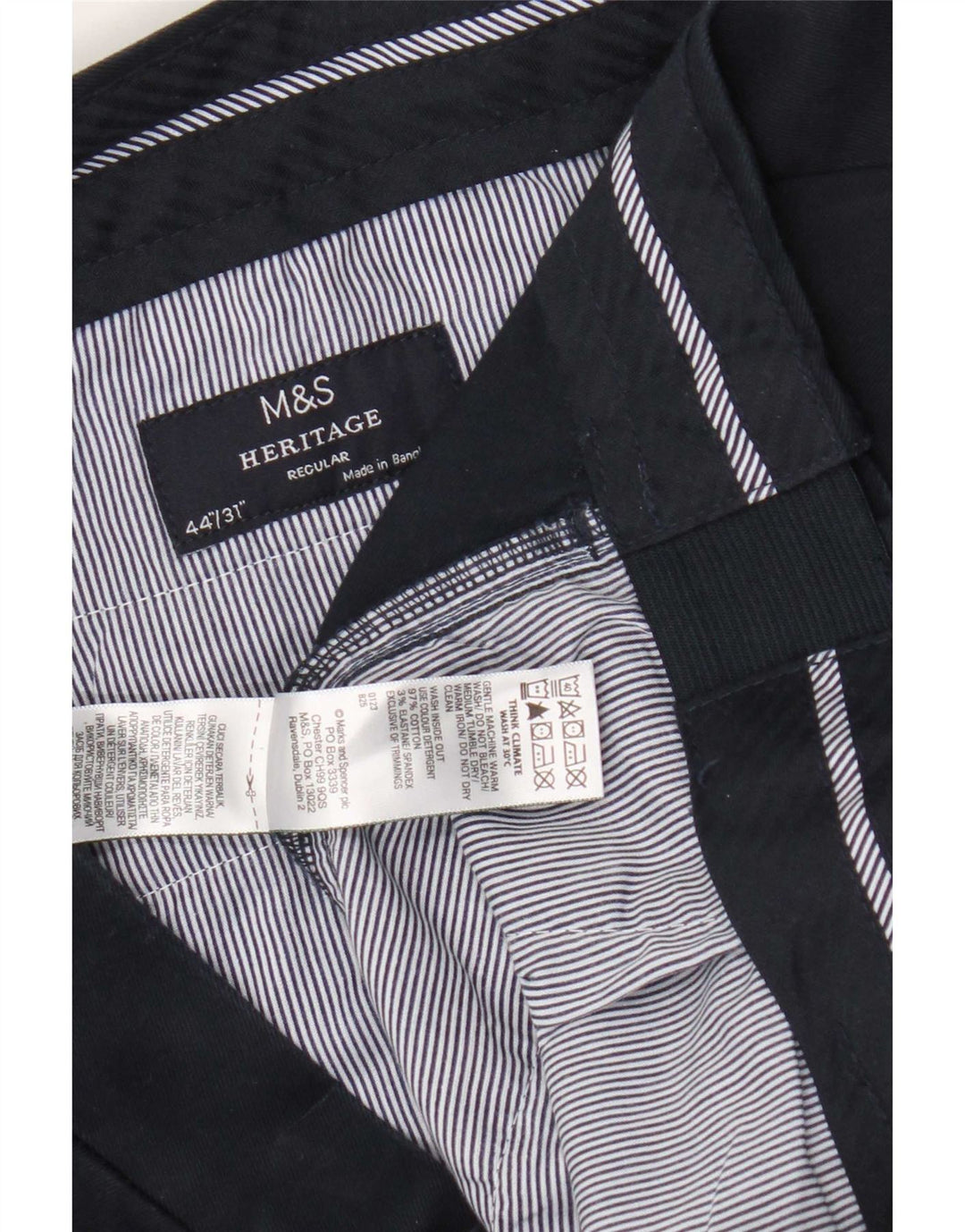 Мужские брюки чиносы Marks & Spencer Heritage Regular W44 L31 Темно-синие