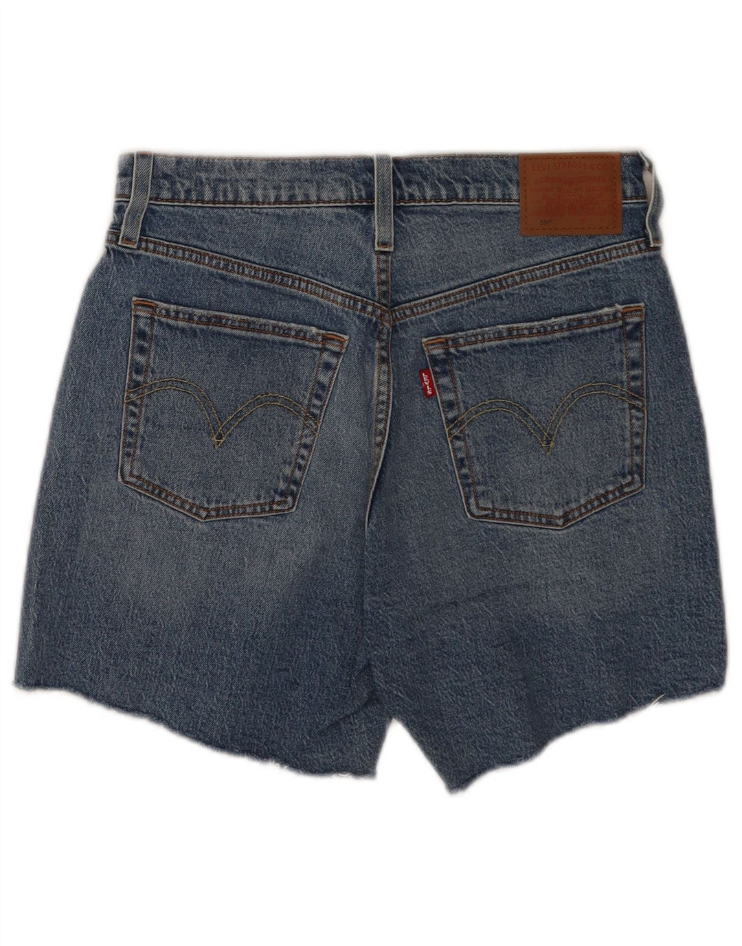 Женские джинсовые шорты Levi's 501 W28, хлопковые, среднего синего цвета