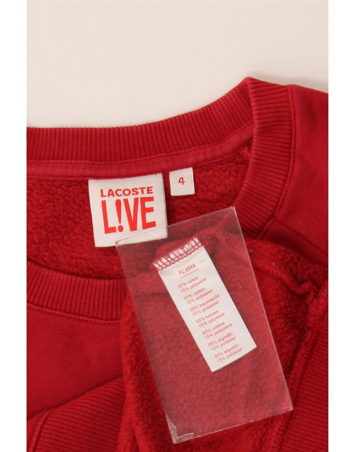 Мужской свитшот с рисунком Lacoste, размер 4, средний красный, хлопок