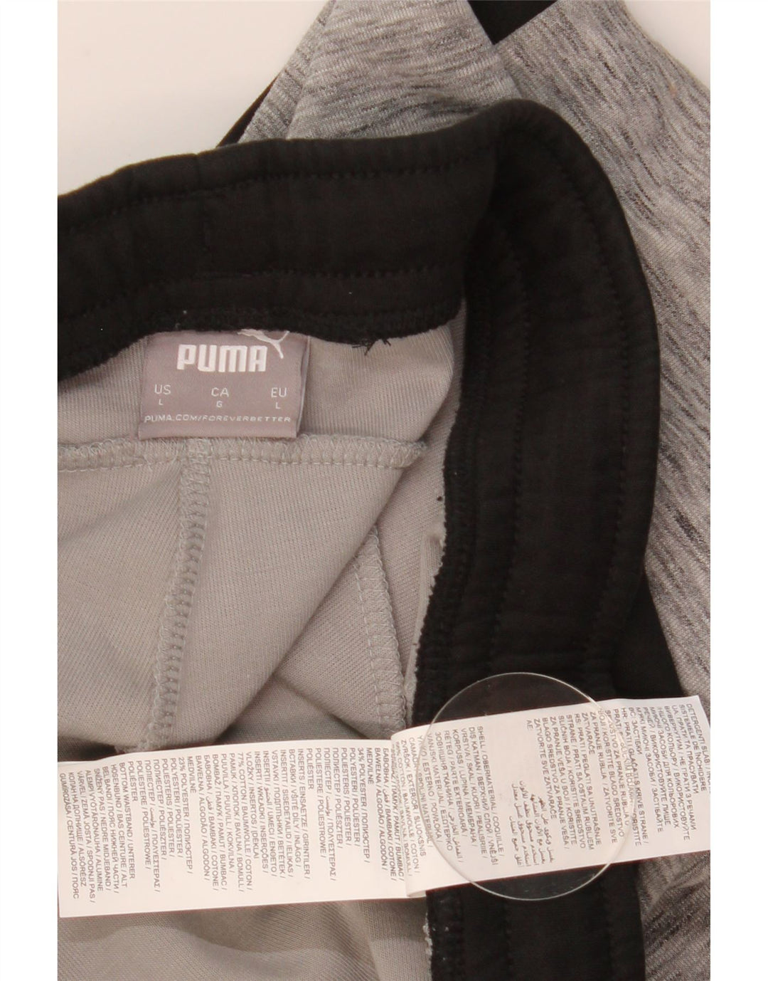 Мужские спортивные брюки Puma, большие серые хлопковые брюки с цветными блоками