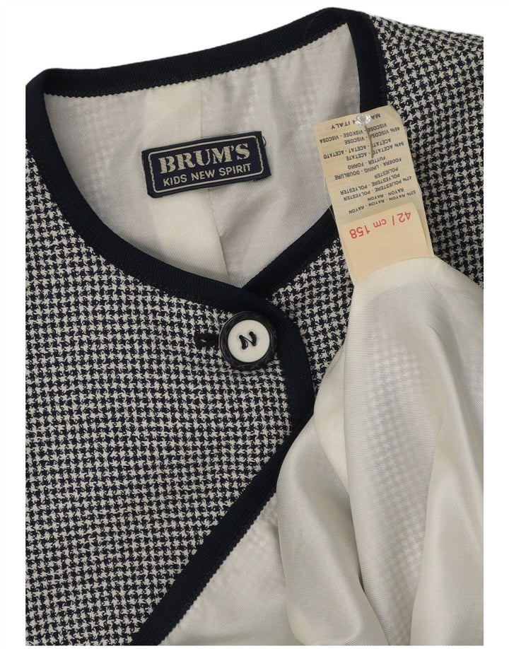 Пиджак на 5 пуговицах Brums для девочек 13–14 лет, черный вискоза в клетку