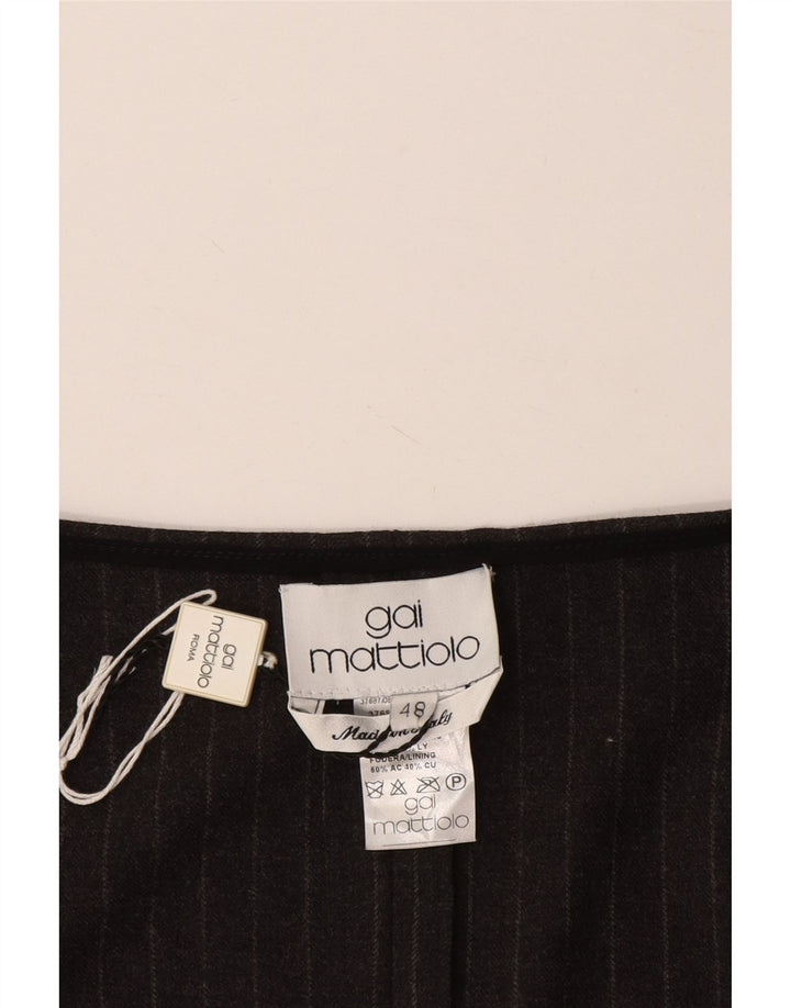 GAI MATTIOLO Женская укороченная блузка без рукавов IT 48 XL Серая в тонкую полоску