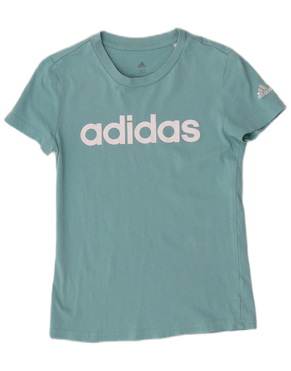 Женская футболка с рисунком Adidas Top UK 4/6 XS Бирюзовый