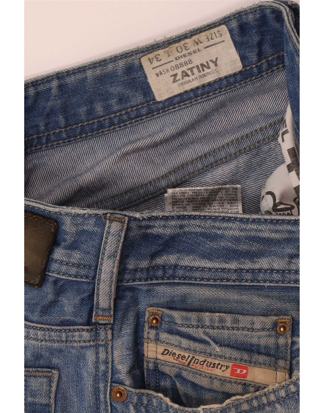 Мужские джинсы Diesel Zatiny Regular Bootcut W30 L30, синие, хлопок