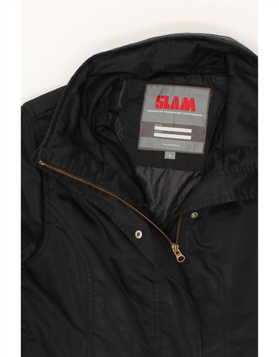 SLAM Womens Windbreaker Jacket UK 16 Large Black Polyester Vintage Slam and Second-Hand Slam from Messina Hembry 