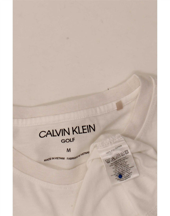 Мужской топ Calvin Klein с длинными рукавами, средний белый полиэстер