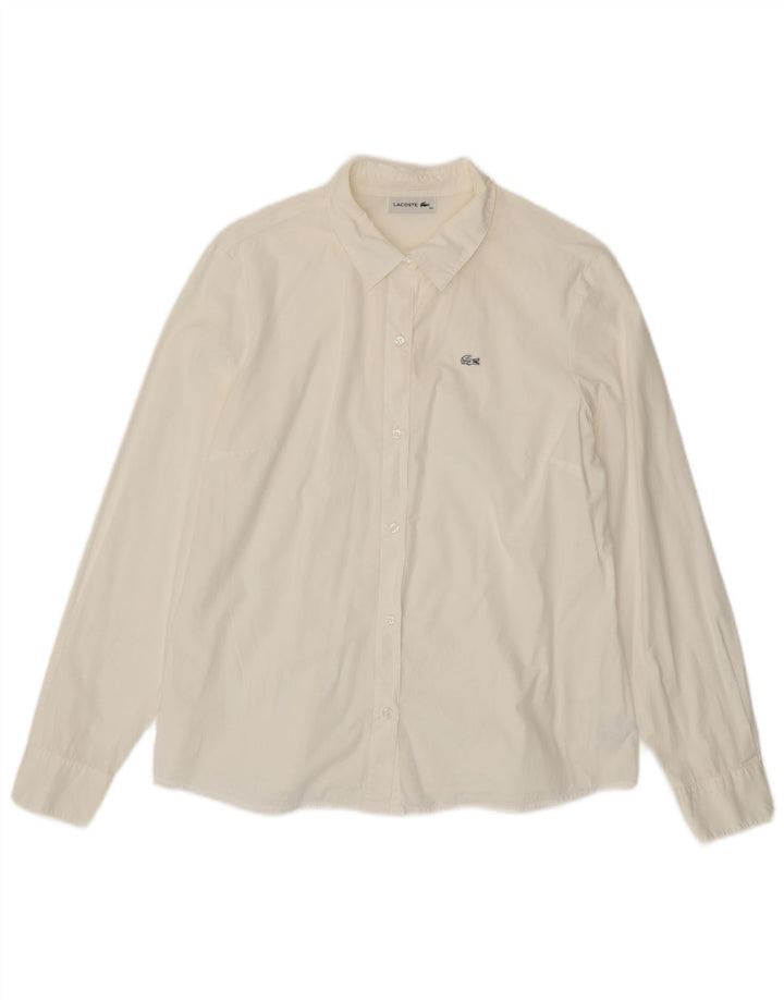 Женская рубашка Lacoste, размер 42, большая белая хлопковая рубашка