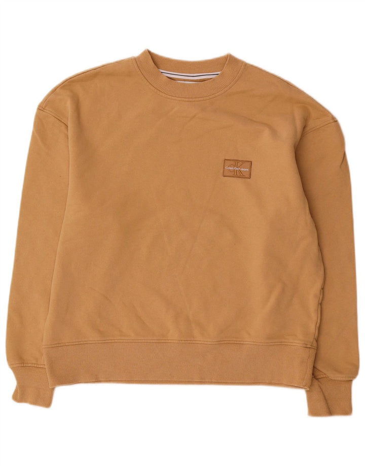 Женский джемпер оверсайз Calvin Klein Jeans UK 10, маленький бежевый