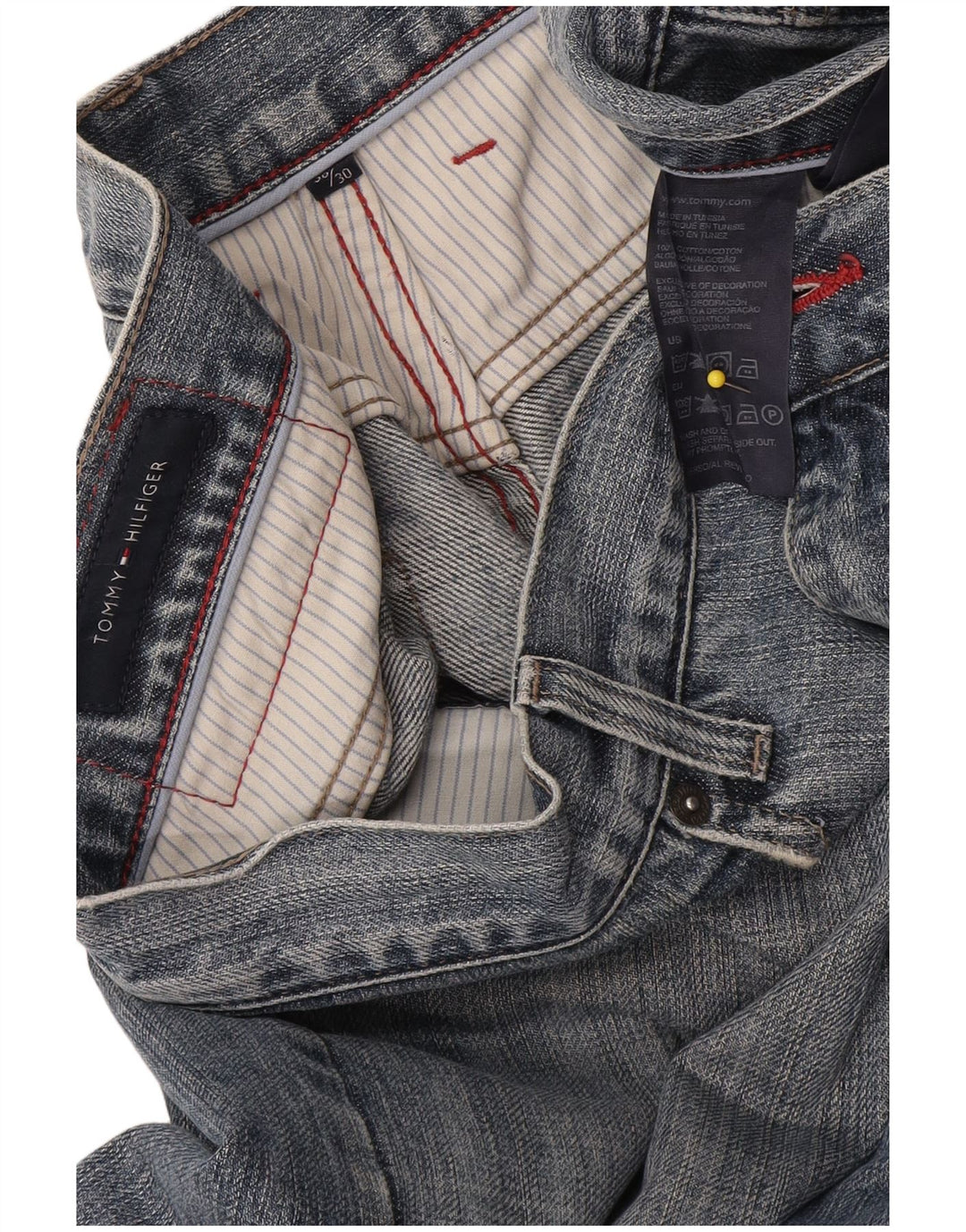 Мужские прямые джинсы Tommy Hilfiger W38 L30 синие, хлопок