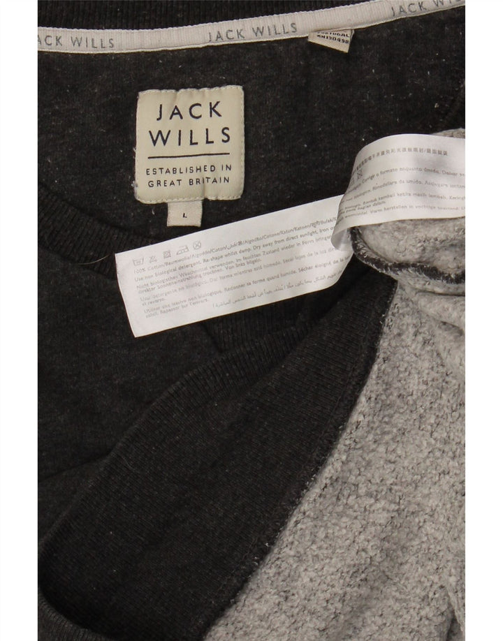 Мужской свитшот JACK WILLS, большой серый хлопковый джемпер