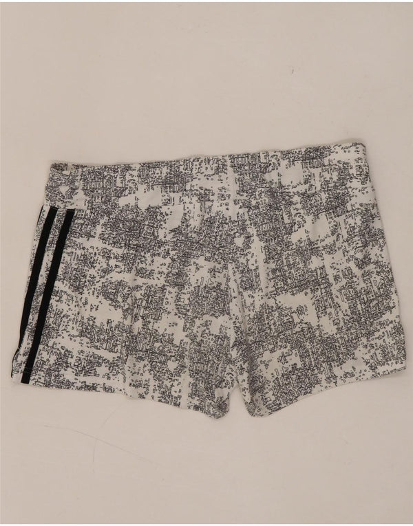 Женские спортивные шорты Adidas Climalite с абстрактным узором Великобритания 12/14 Средний белый