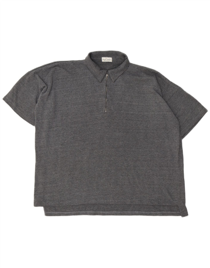 Мужская рубашка поло Paul Smith с воротником на молнии 2XL, серая, полиэстер