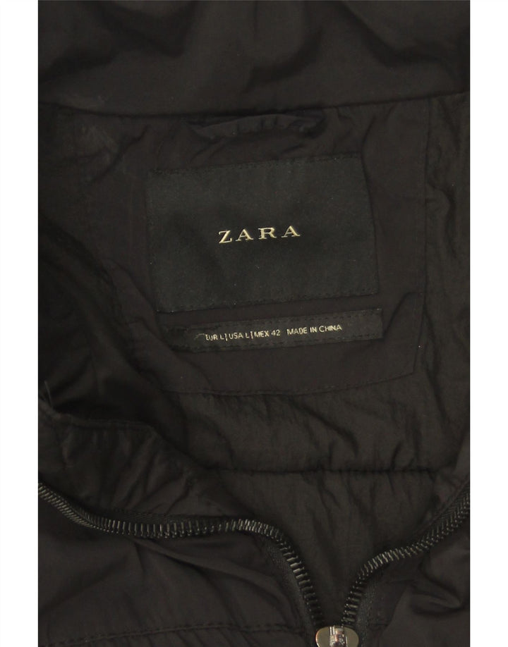 Мужское стеганое пальто Zara UK 40, большой черный полиэстер