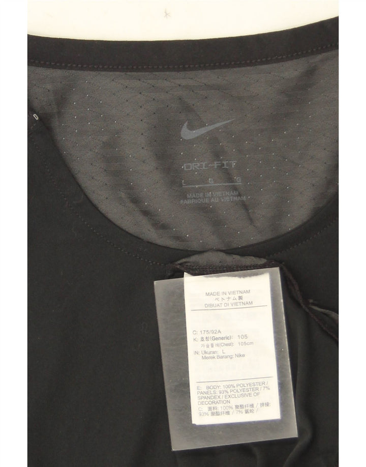 Мужская футболка Nike Dri Fit, большой черный камуфляжный полиэстер