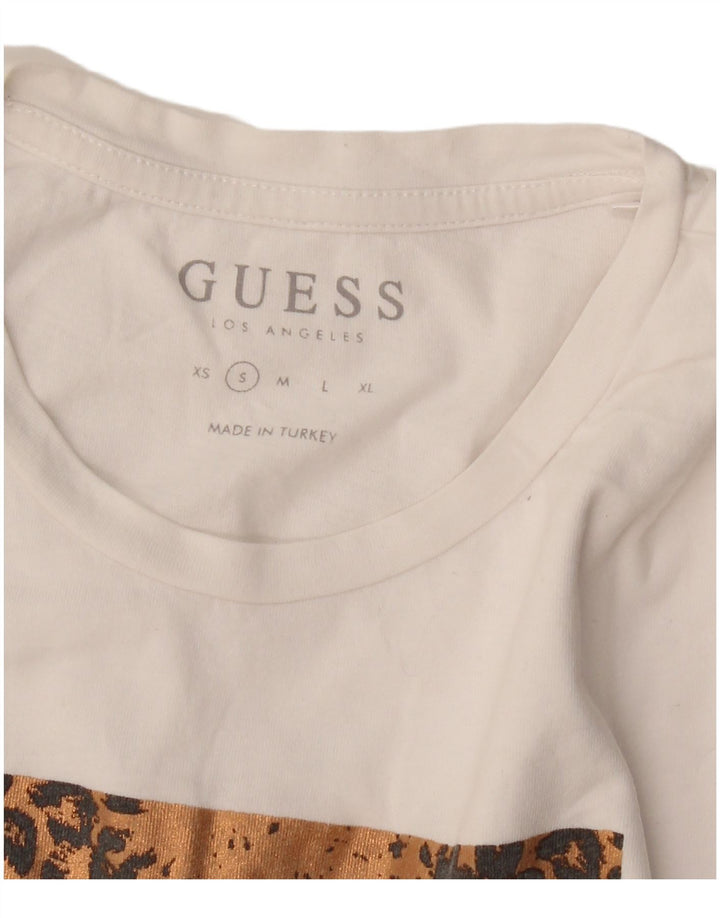 Женская футболка с рисунком Guess Top UK 10, маленькая белая