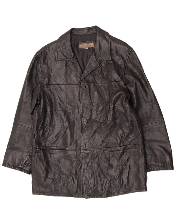 Винтажная мужская кожаная куртка UK 38 Medium Black Classic