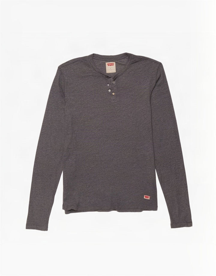 Мужской топ Levi's из хлопка с длинным рукавом среднего серого цвета