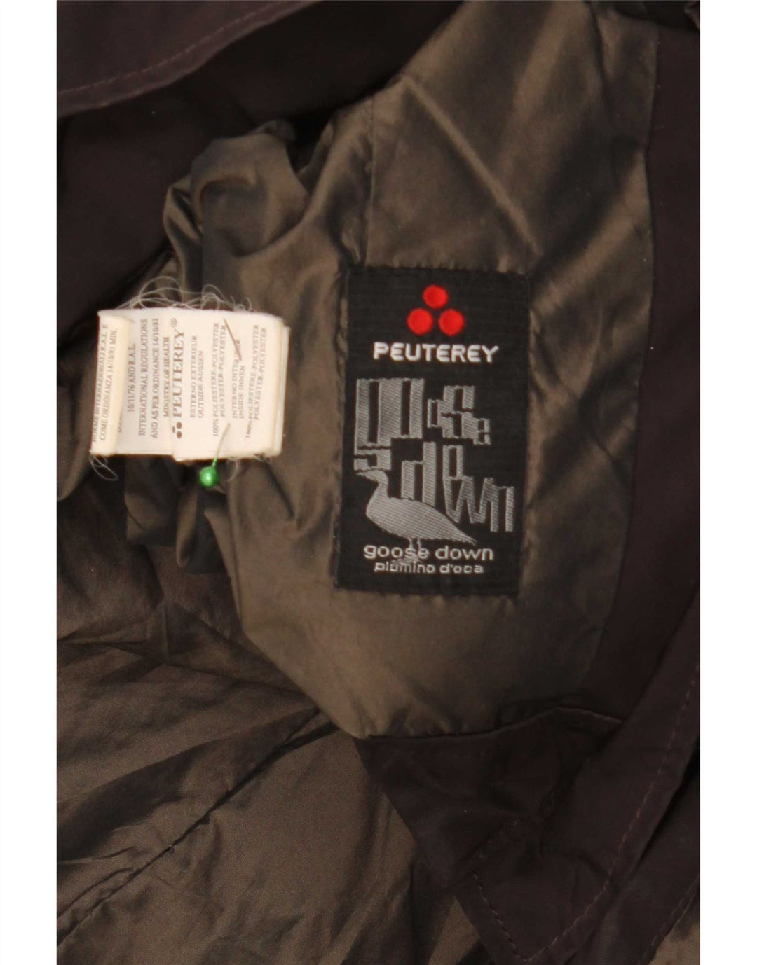 PEUTEREY Женская стеганая куртка UK 18 XL Коричневый полиэстер