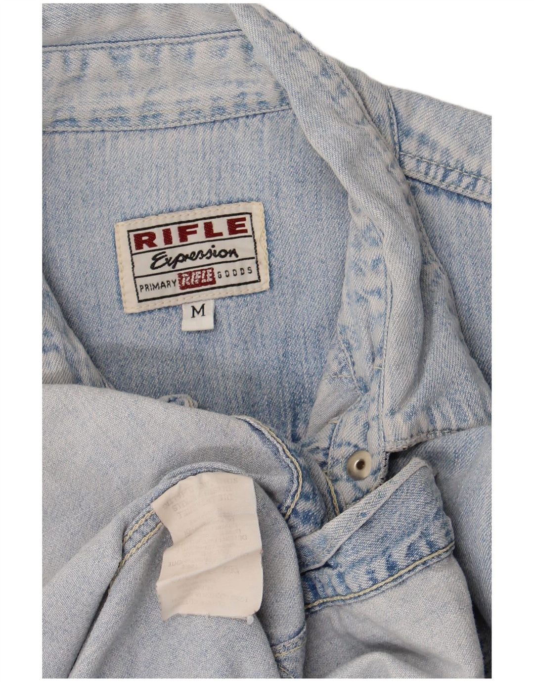 Женская джинсовая рубашка Rifle UK 14, хлопок среднего синего цвета