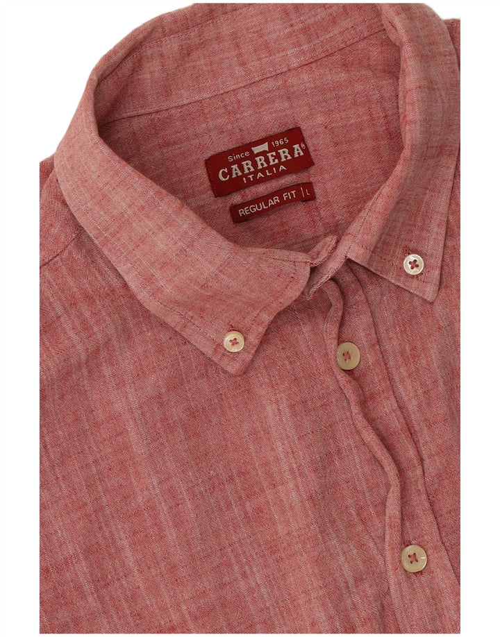 Carrera Мужская рубашка стандартного кроя с коротким рукавом, большая красная