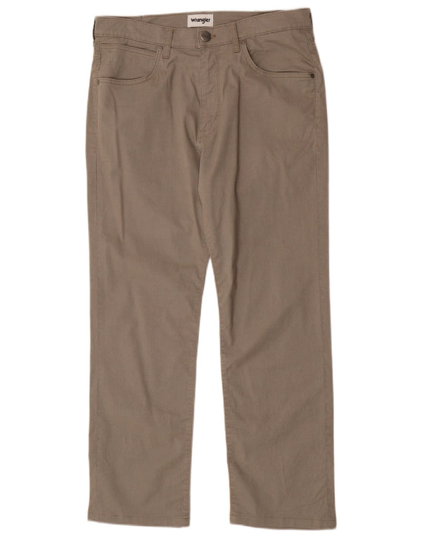 Мужские прямые повседневные брюки Wrangler Arizona W34 L28 бежевого цвета с узором «гусиные лапки»