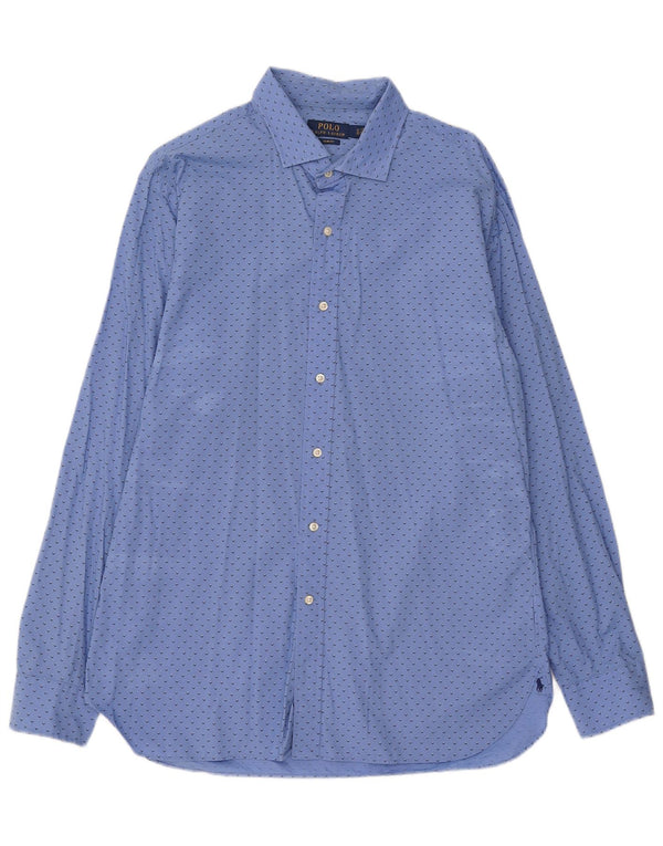 POLO RALPH LAUREN Mens Slim Fit Shirt Size 17 XL Blue Floral Cotton