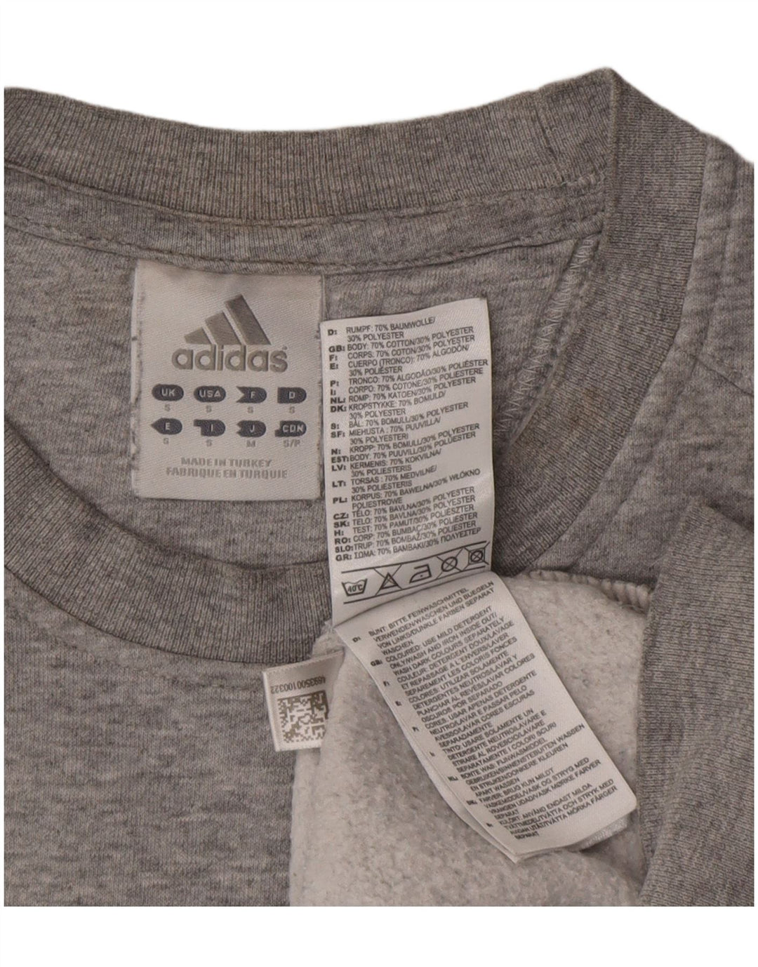 Мужской свитшот Adidas с графическим рисунком, маленький серый хлопковый джемпер