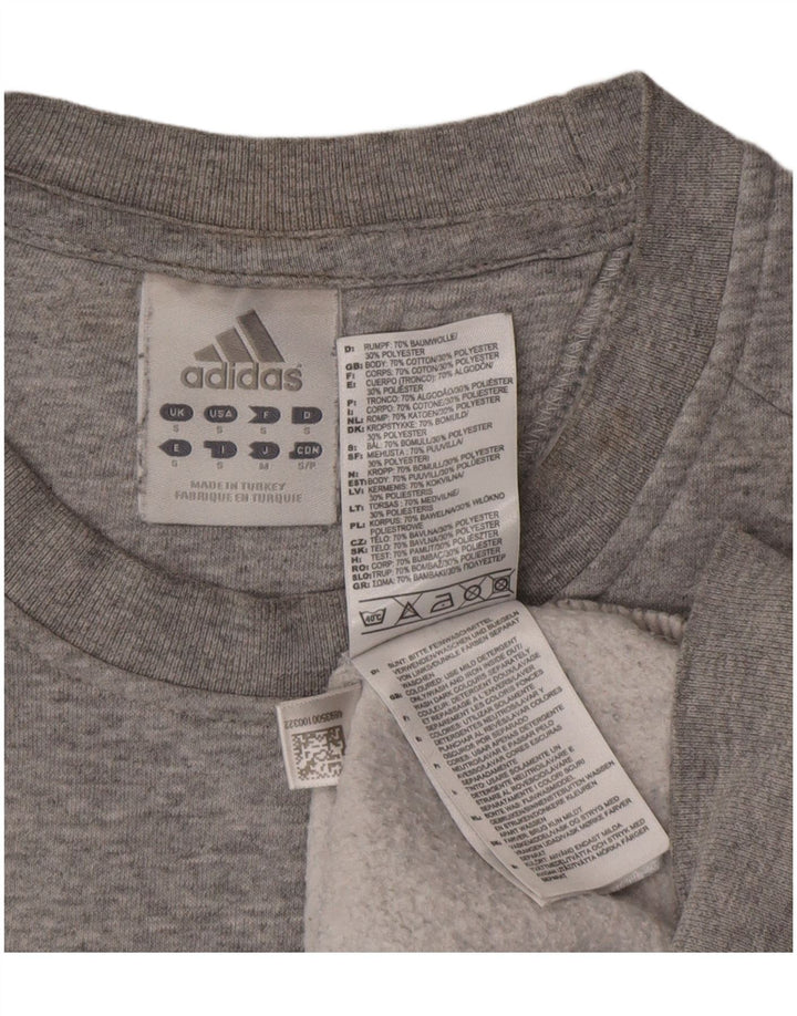 Мужской свитшот Adidas с графическим рисунком, маленький серый хлопковый джемпер