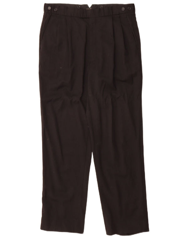 Мужские костюмные брюки Marks & Spencer, размер 34 W34 L31, черные, новая шерсть