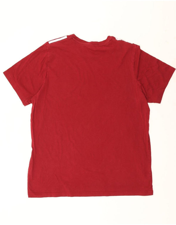 Adidas Mens T-Shirt Top XL Red Cotton