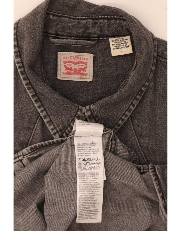 Женская джинсовая рубашка Levi's UK 14, хлопок среднего серого цвета