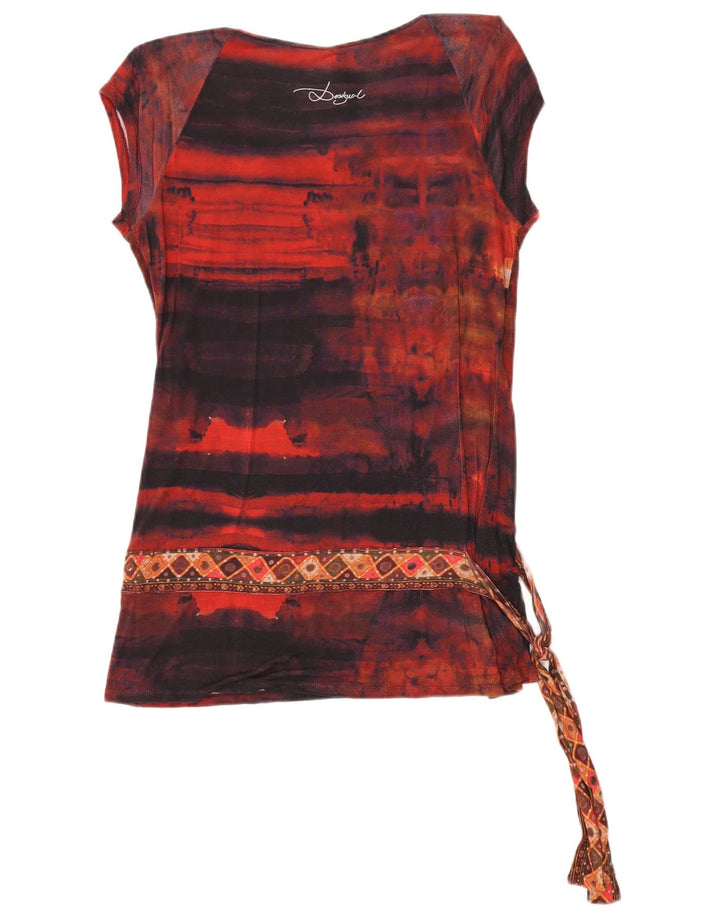 Женская блузка с абстрактным узором Desigual, Великобритания, 18 XL, красный