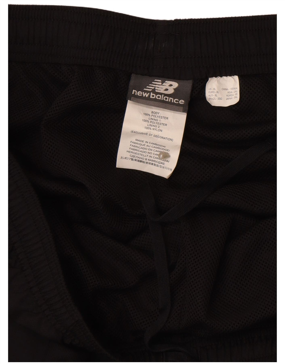 Мужские спортивные брюки NEW BALANCE с графическим рисунком XL, черный полиэстер