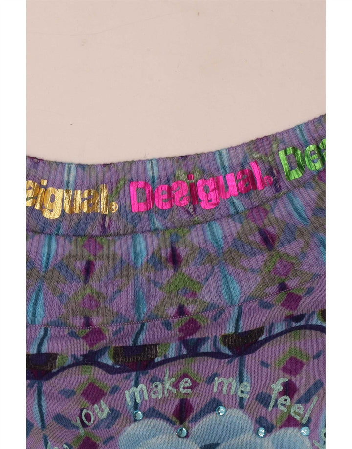 Женский топ с открытыми плечами Desigual UK 18, большой разноцветный богемный цвет