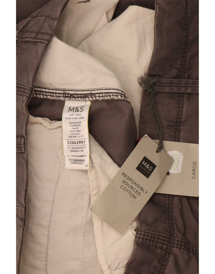 Мужские шорты карго Marks & Spencer W36, большие серые, хлопок