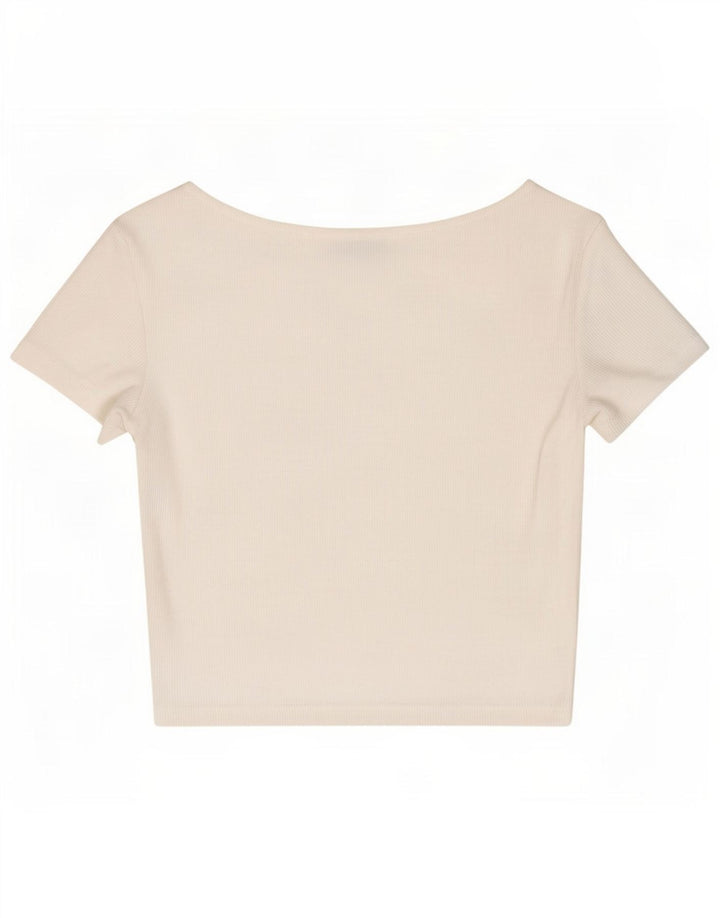 Женская укороченная блузка Zara UK 8, маленькая белая