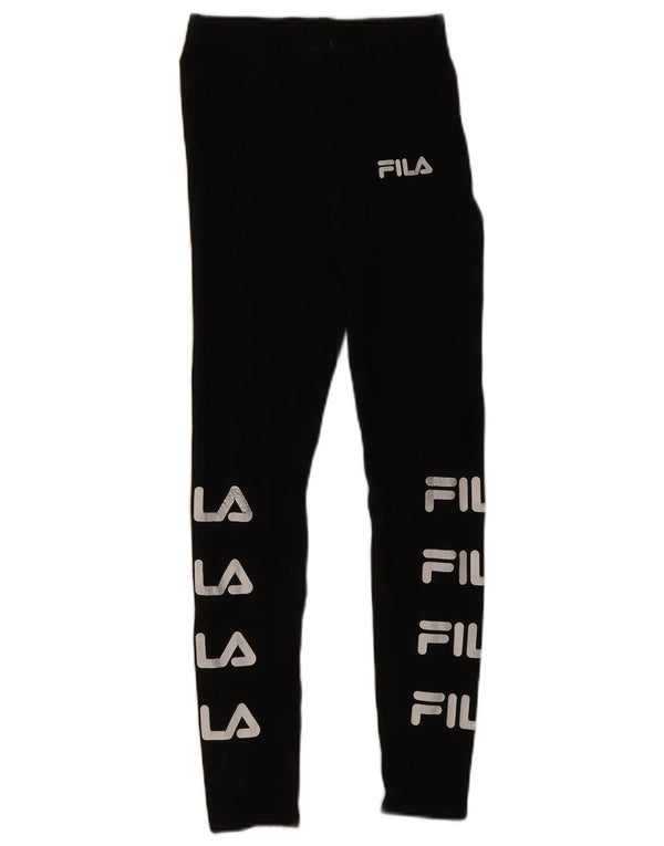 Женские леггинсы с рисунком Fila UK 4 XS, черный хлопок