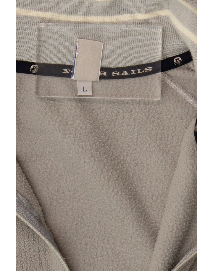 Мужская флисовая куртка North Sails UK 40, большая серая, полиэстер с цветными блоками