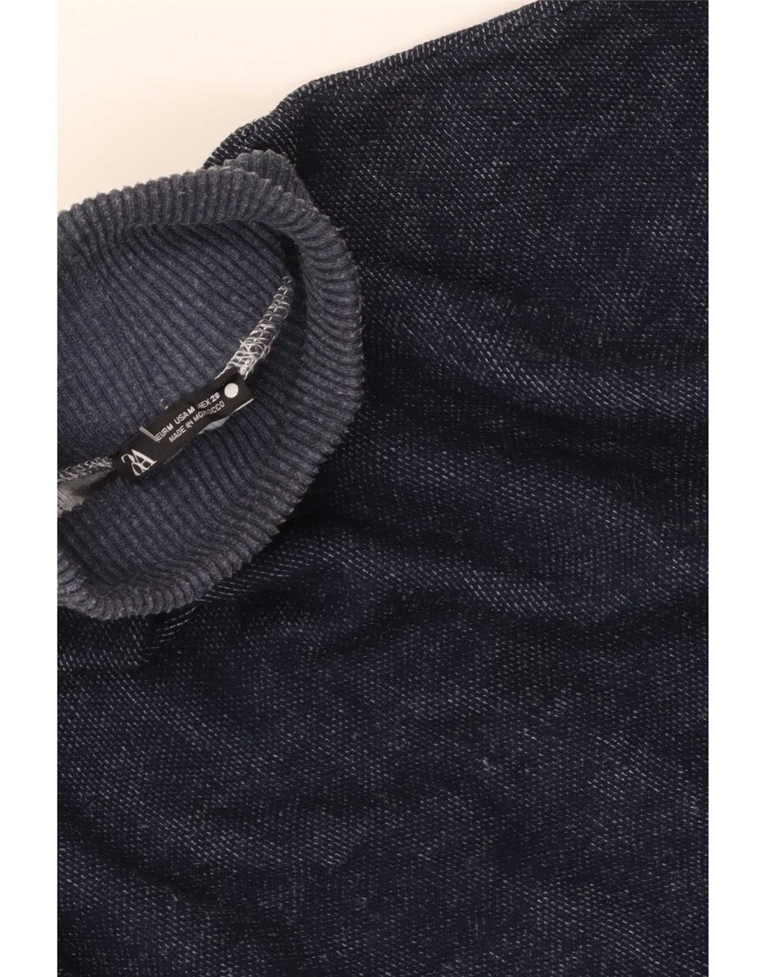 Женский укороченный топ оверсайз Zara с длинным рукавом UK 14, средний темно-синий