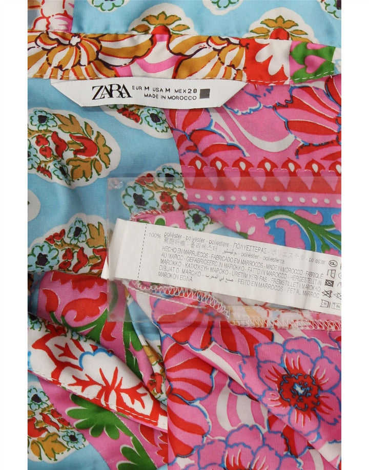 Женская блузка с длинным рукавом Zara UK 14, средний разноцветный пэчворк