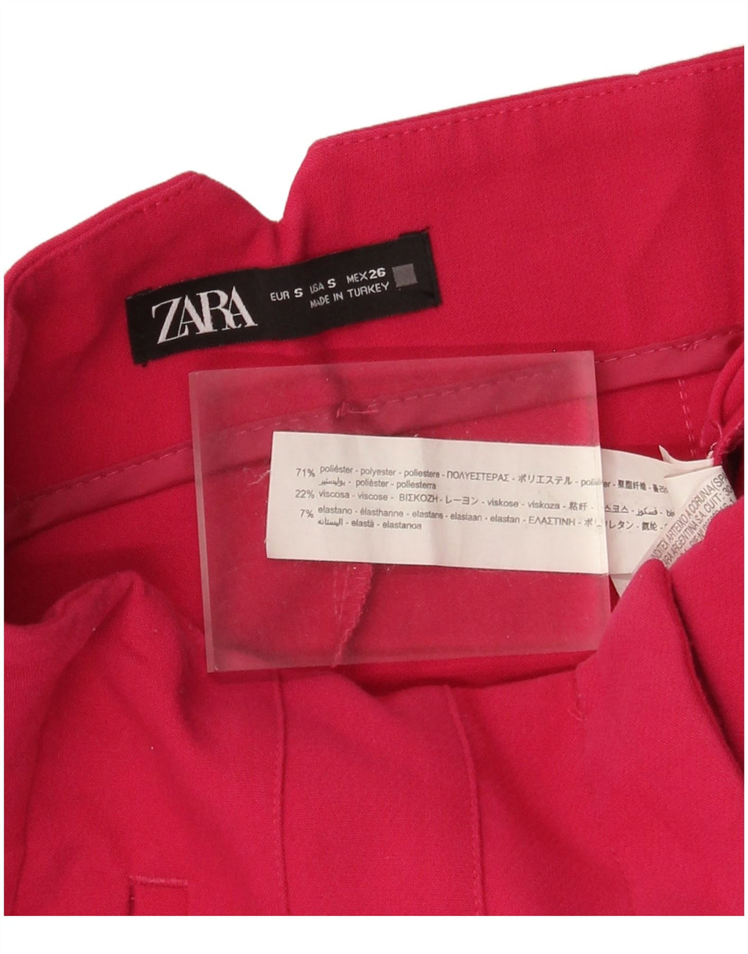 Zara Женские зауженные костюмные брюки, маленькие W26 L26, розовый полиэстер
