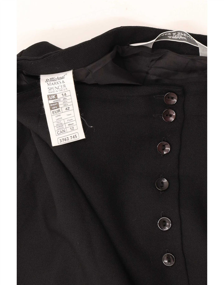 Женская юбка-карандаш Marks & Spencer UK 14, средний W28, черный полиэстер