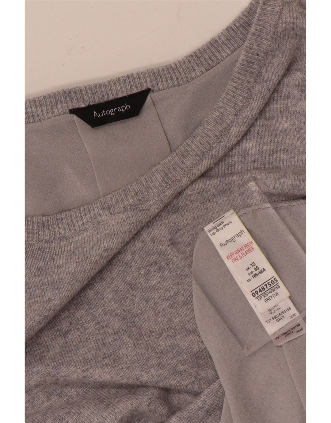 Женский джемпер с вырезом «лодочка» MARKS & SPENCER UK 12, средний серый