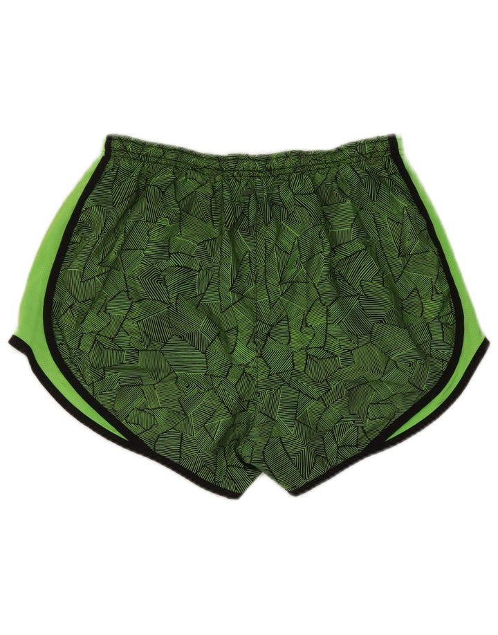 Женские спортивные шорты Nike Dri Fit UK 14, средний зеленый полиэстер с геометрическим рисунком