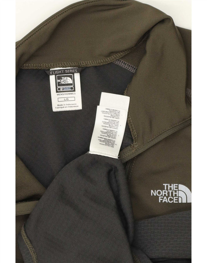 Мужской пуловер с воротником на молнии The North Face, большой спортивный костюм цвета хаки с цветными блоками