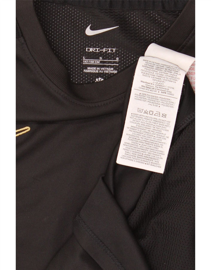 Футболка NIKE для мальчиков Dri Fit, топ 12–13 лет, большой черный полиэстер