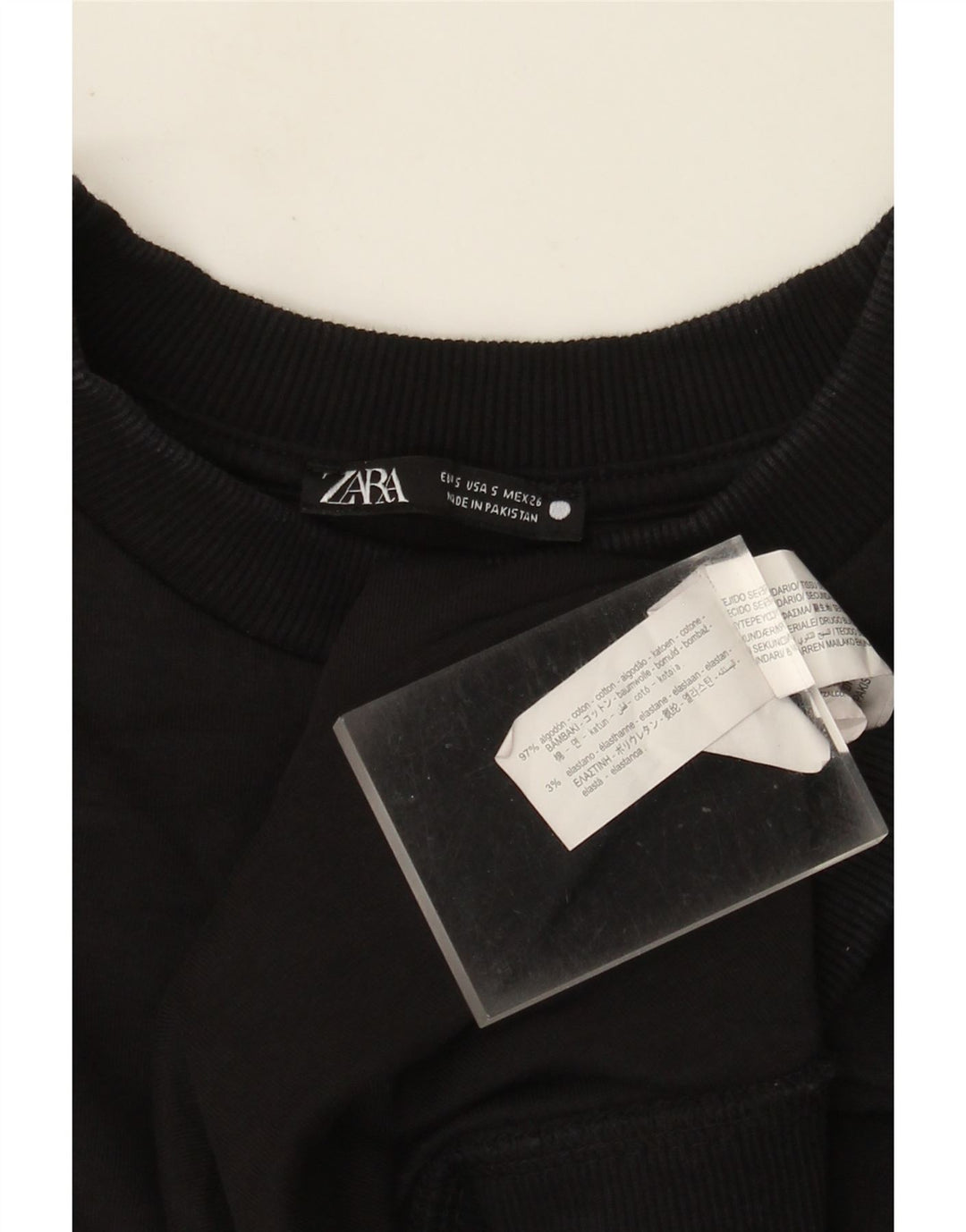 Мужская футболка Zara, маленький черный хлопок