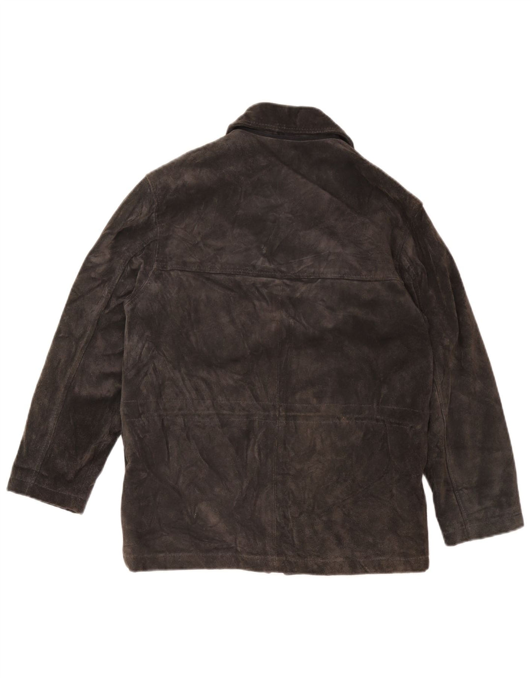 Винтажная женская замшевая ветровка большого размера UK 10, маленькая серая кожаная